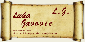 Luka Gavović vizit kartica